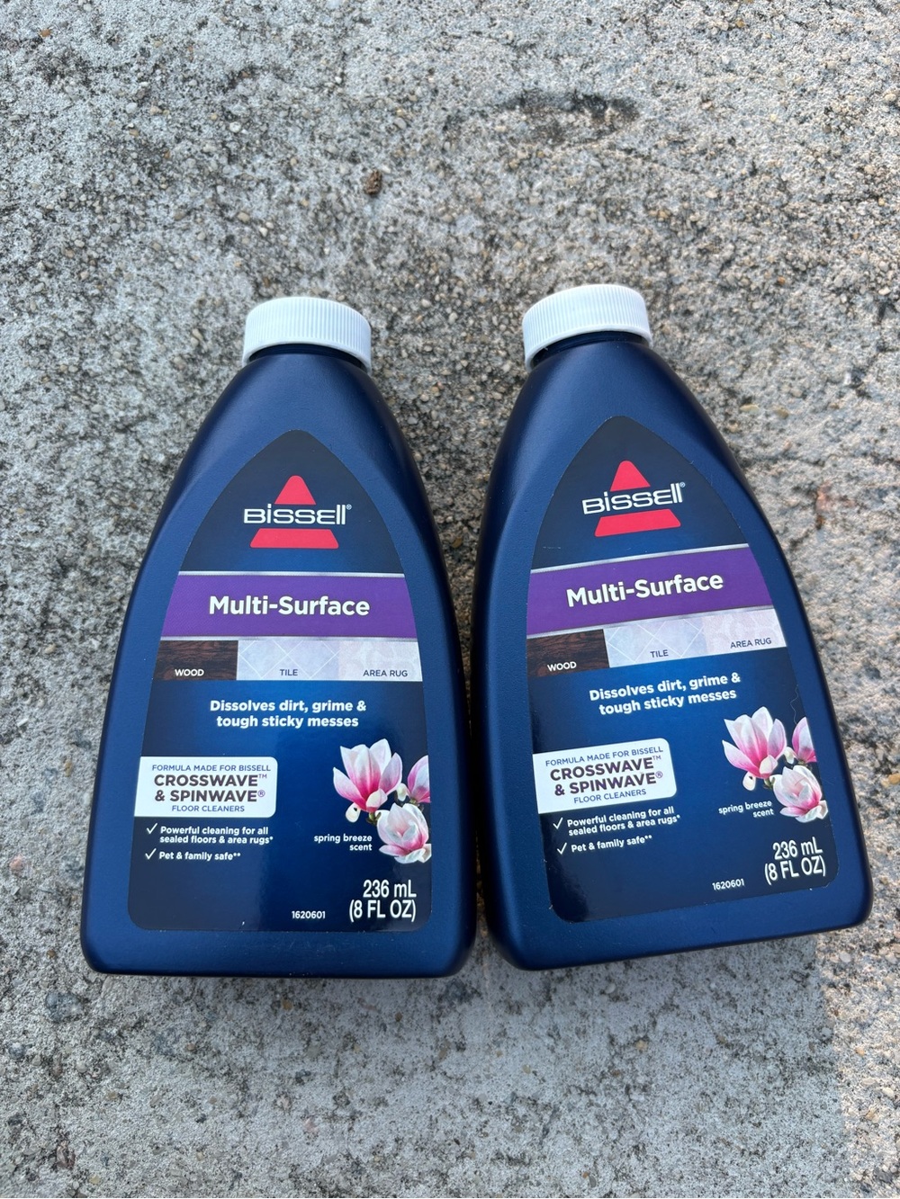 2 bottles of Bissell multisurface cleaner for the cross wave and spin wave